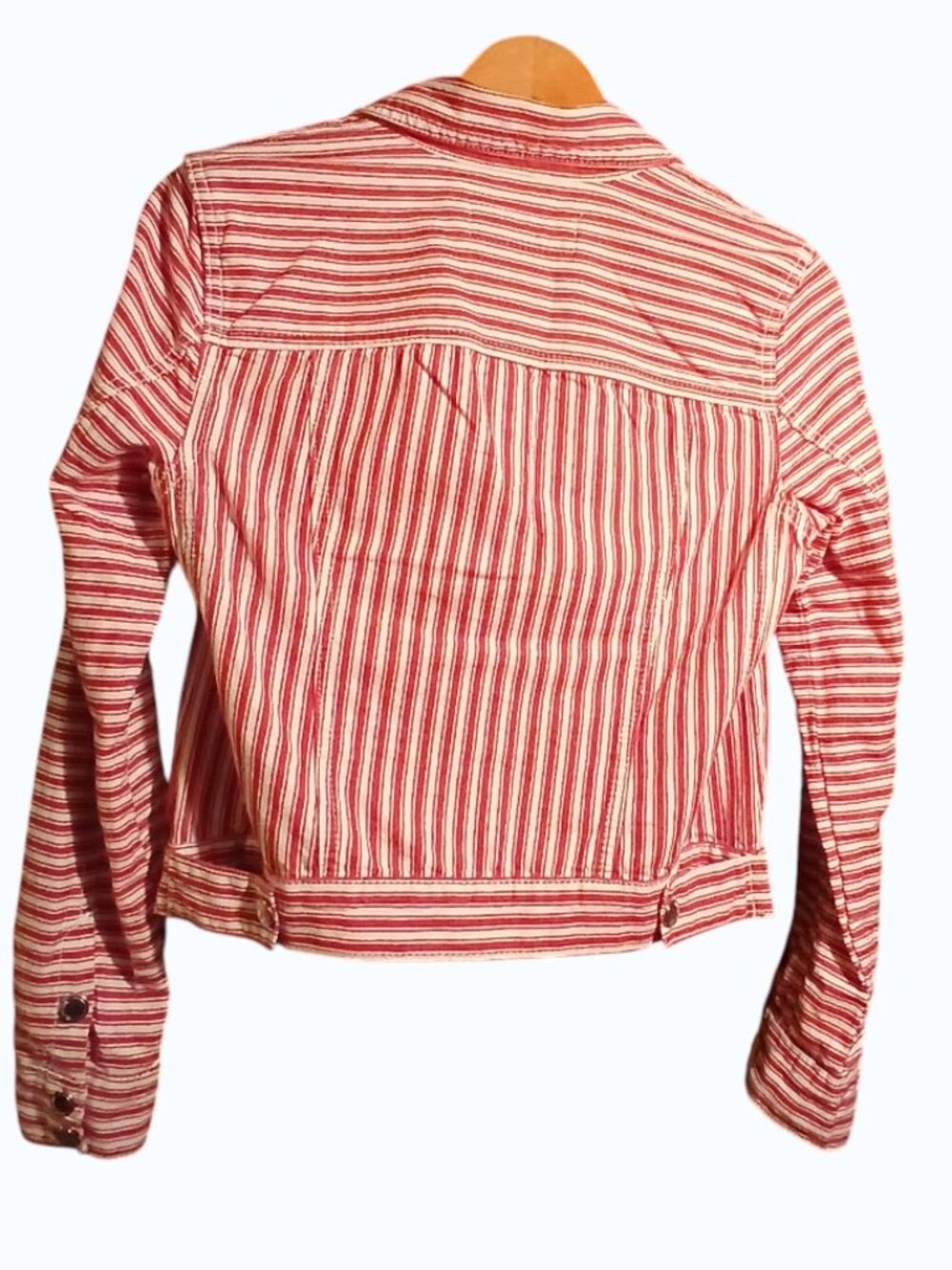 BLANKNYC Red & White Stripe Cotton Crop Jacket - EUC - Picture 7 of 16